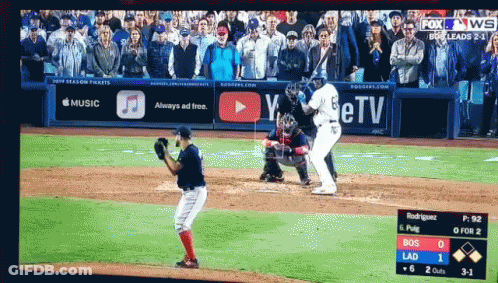 A Baseball Game Is Being Shown On Fox News Channel GIF