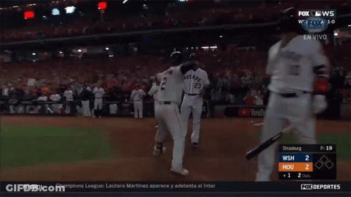 A Baseball Game Is Being Shown On Fox News Channel GIF