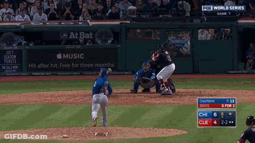 A Baseball Game Is Being Shown On Fox World Series Game 7 GIF