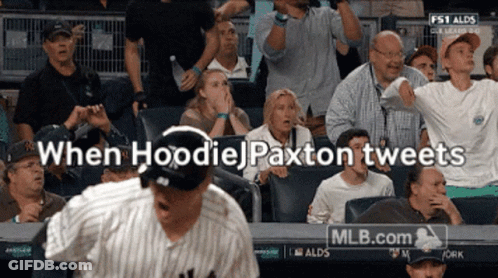 A Baseball Game Is Being Shown On Mlb.com And The Headline Says When Hoodie Paxton Tweets GIF