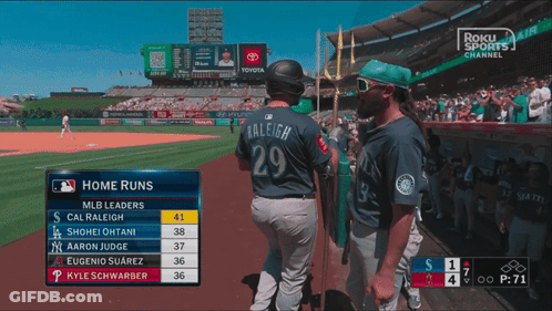 A Baseball Game Is Being Shown On Roku Sports GIF