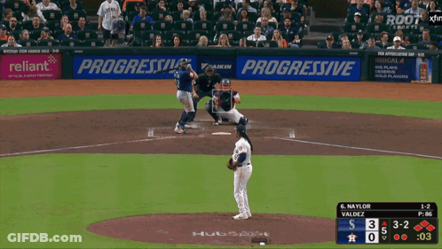 A Baseball Game Is Being Shown On Xtrn GIF