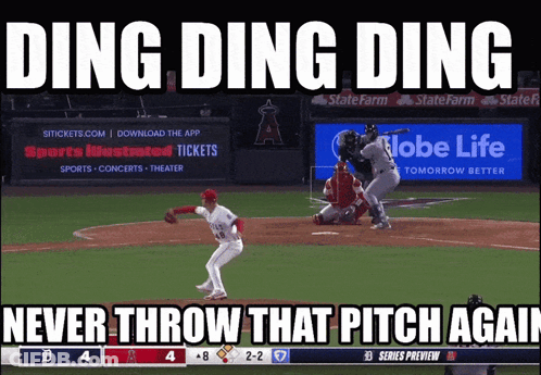 A Baseball Pitcher Is About To Throw A Pitch With The Caption " Ding Ding Ding " GIF