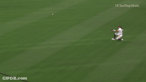 A Baseball Player For The Padres Runs On A Field GIF