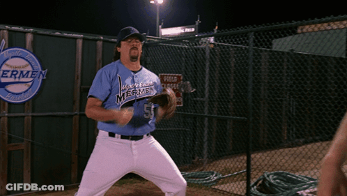 A Baseball Player In A Blue Jersey With The Number 5 On It GIF