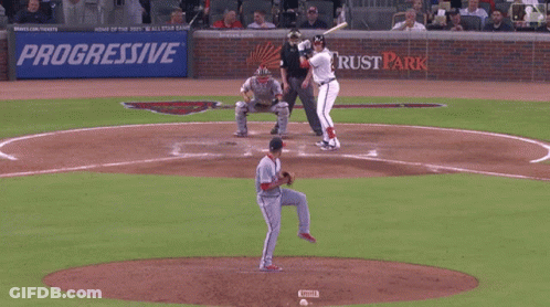 A Baseball Player Is Getting Ready To Swing At A Ball GIF