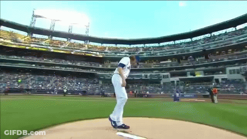 A Baseball Player Is Getting Ready To Throw The Ball In A Stadium GIF