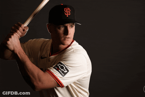 A Baseball Player Is Holding A Bat And The Name Matt Cayman Is Visible GIF