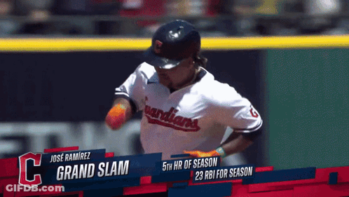 A Baseball Player Is Named Jose Ramirez And Has A Grand Slam GIF