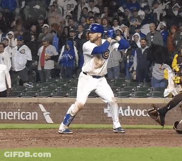 A Baseball Player Is Swinging His Bat In Front Of An American Airlines Advertisement GIF