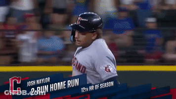 A Baseball Player Named Josh Naylor Is Running To Home Plate GIF