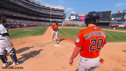 A Baseball Player Named Mccormick Wears Number 20 GIF