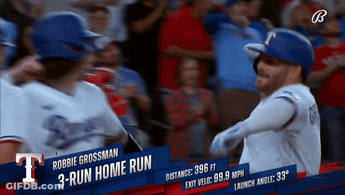 A Baseball Player Named Robbie Grossman Is On The Home Run GIF