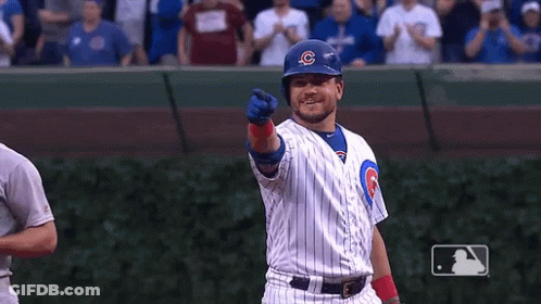 A Baseball Player Wearing A Blue Helmet With A C On It GIF