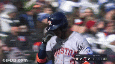 A Baseball Player Wearing A Boston Jersey Looks Down GIF
