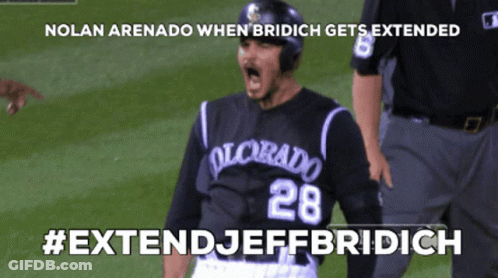 A Baseball Player Wearing A Colorado Jersey With The Number 28 GIF