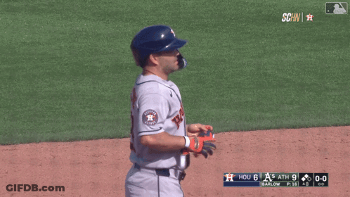 A Baseball Player Wearing A H On His Jersey GIF