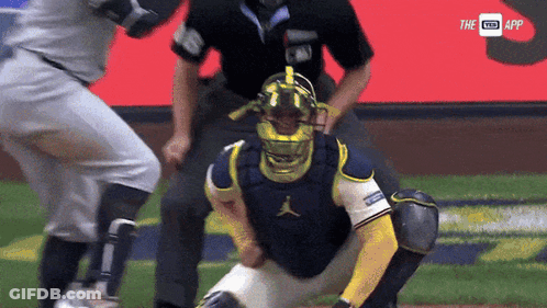 A Baseball Player Wearing A Helmet That Says Air Jordan GIF