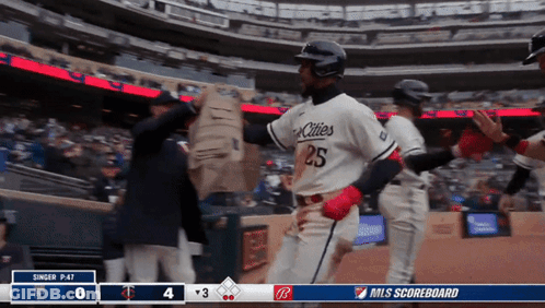A Baseball Player Wearing A Jersey That Says ' Cities ' On It GIF