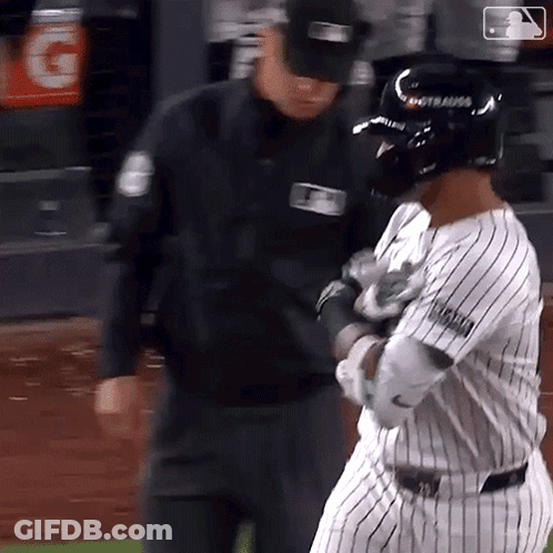 A Baseball Player Wearing A Jersey That Says Gotrausa GIF