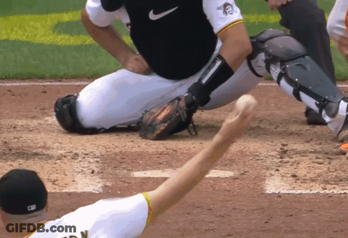 A Baseball Player Wearing A Jersey That Says N On It GIF