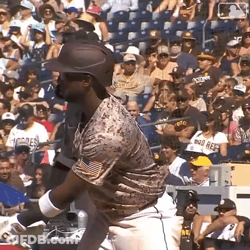 A Baseball Player Wearing A Jersey That Says San Francisco On It GIF