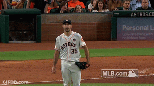 A Baseball Player Wearing A Jersey With The Number 35 On It GIF