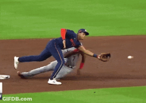 A Baseball Player Wearing A Red Helmet With The Word Angels On The Front GIF