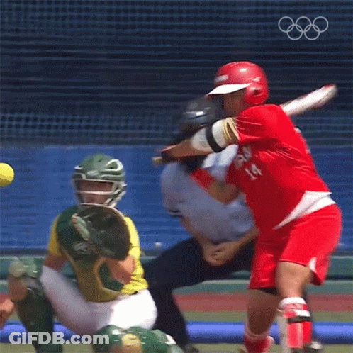 A Baseball Player Wearing A Red Jersey That Says Japan On It GIF