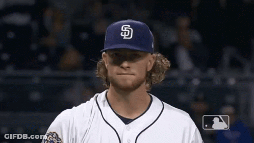 A Baseball Player Wearing A San Diego Padres Hat GIF