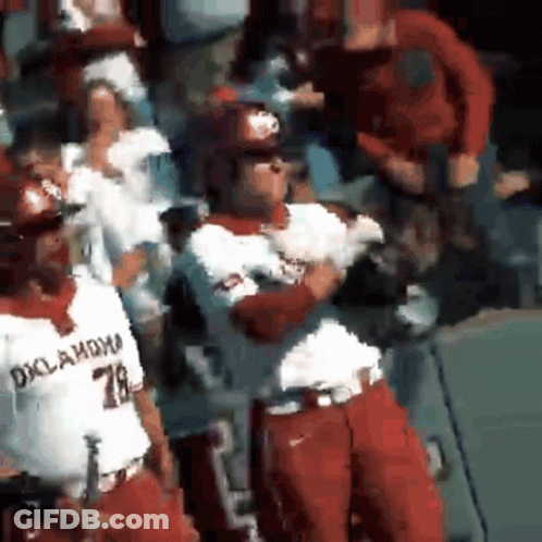 A Baseball Player Wearing An Oklahoma 78 Jersey GIF
