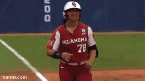 A Baseball Player Wearing An Oklahoma Jersey With The Number 78 On It . GIF