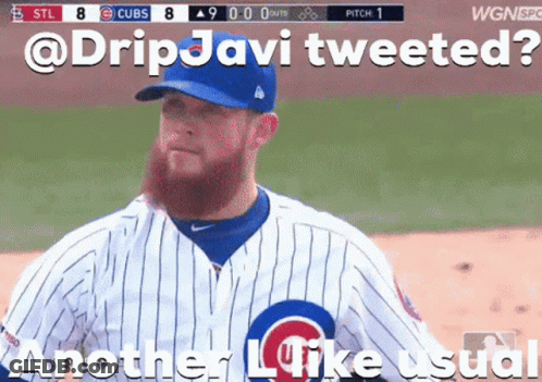 A Baseball Player With A Beard Is Being Tweeted By Dripjavi GIF