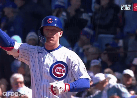 A Baseball Player With A C On His Helmet GIF