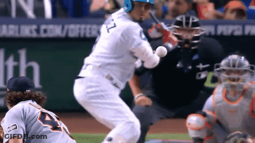 A Baseball Player With A Number 4 On His Jersey GIF