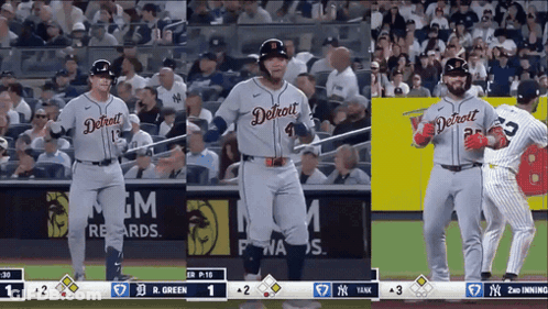 A Baseball Player With Detroit On His Shirt GIF