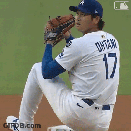A Baseball Player With Ohtani 17 On His Jersey GIF