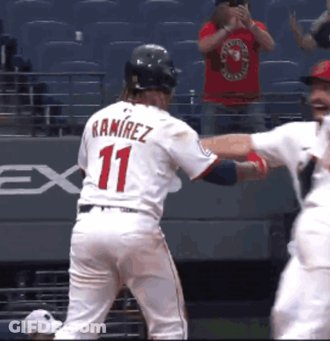 A Baseball Player With Ramirez 11 On His Back GIF