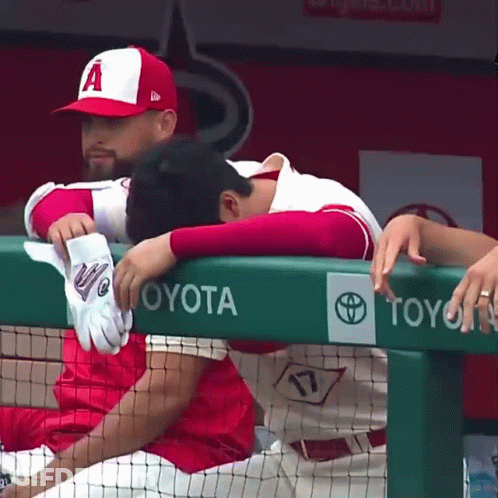 A Baseball Player With The Letter A On His Cap GIF