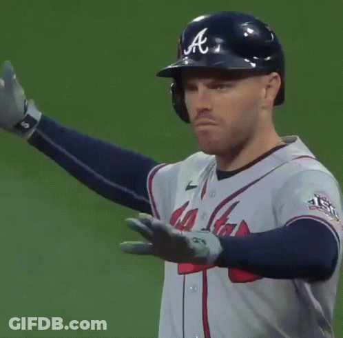 A Baseball Player With The Letter A On His Hat GIF