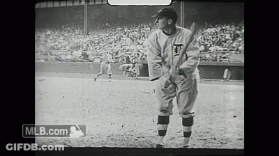 A Baseball Player With The Letter T On His Shirt GIF
