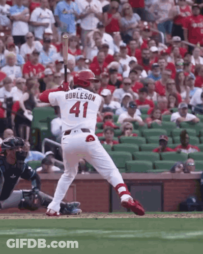 A Baseball Player With The Name Burleson On His Back GIF