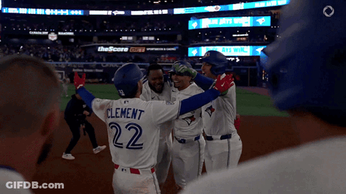 A Baseball Player With The Name Clement On His Back GIF