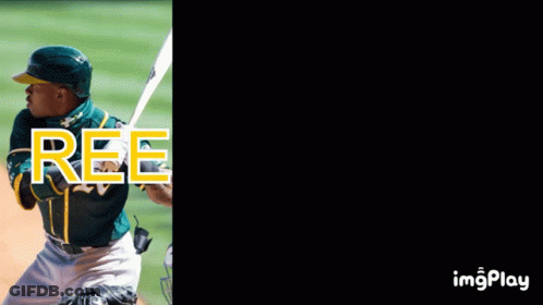 A Baseball Player With The Name Reedic On The Bottom GIF