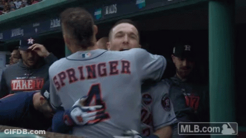 A Baseball Player With The Name Springer On His Back GIF