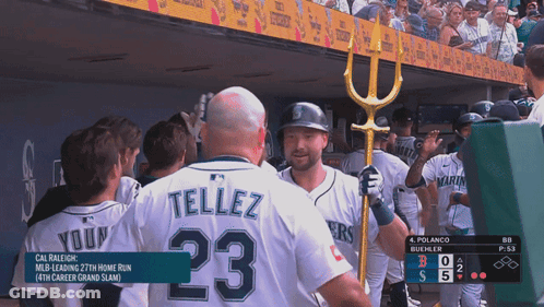 A Baseball Player With The Name Tellez On His Back GIF