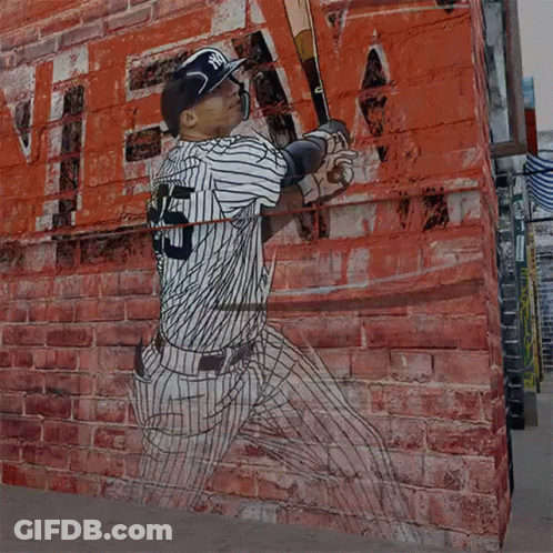 A Baseball Player With The Number 10 On His Jersey Is Swinging A Bat GIF