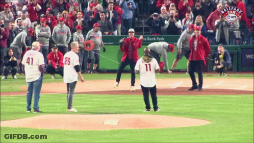 A Baseball Player With The Number 11 On His Back GIF
