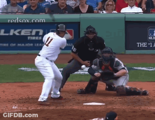 A Baseball Player With The Number 11 On His Back GIF