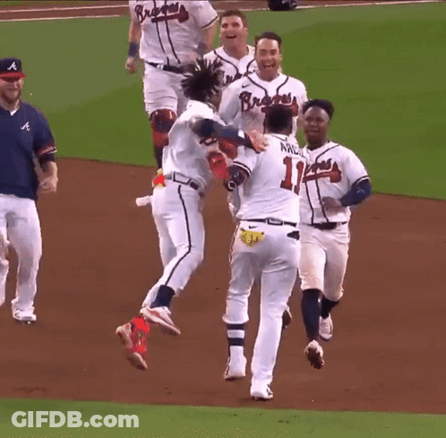 A Baseball Player With The Number 11 On His Back GIF